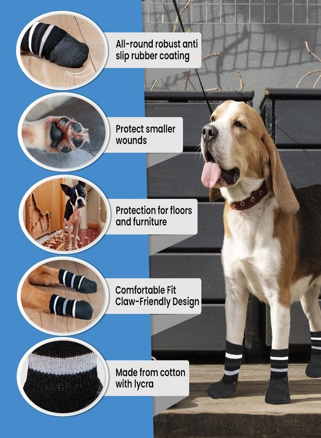 Trixie Non-Slip Socks for Dogs, Paw Protecter, Protect from Small Wounds, Cold Floors and Dusty Furniture, Black, 4 pcs (S-M) - Image 3